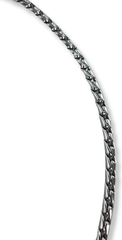 Slangenketting van 925 sterlingzilver, gemaakt in Italië. Voldoet aan de EEG-norm, nikkelvrij en behandeld tegen aanslag. Lengtes zilveren ketting: 40, 45 en 60 cm. - België
