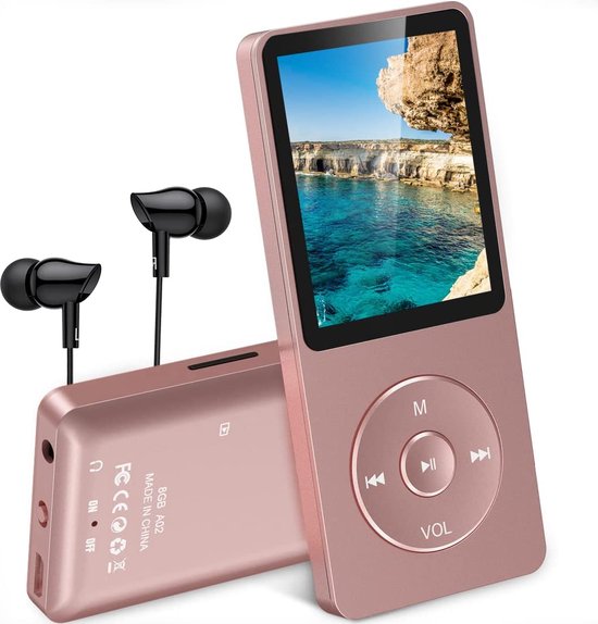 Agptek A02 A20 MP3 Player with 1.8-Inch TFT Colour Screen, 70 Hours of Playback, Music Player with FM Recording and Micro SD Card Slot,- 28 GB mp3