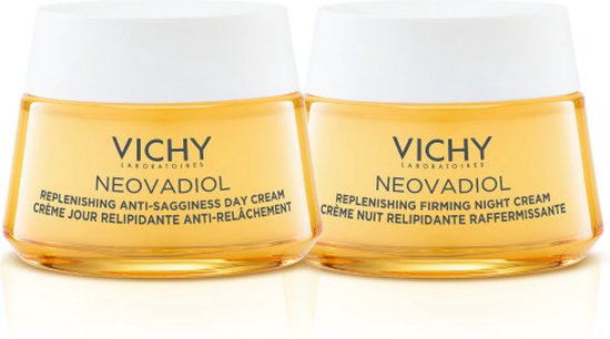 Vichy Neovadiol Lipidenaanvullende Anti-aging Dag & Nachtcrème - Huidverzorging - na de overgang - 2x 50ml