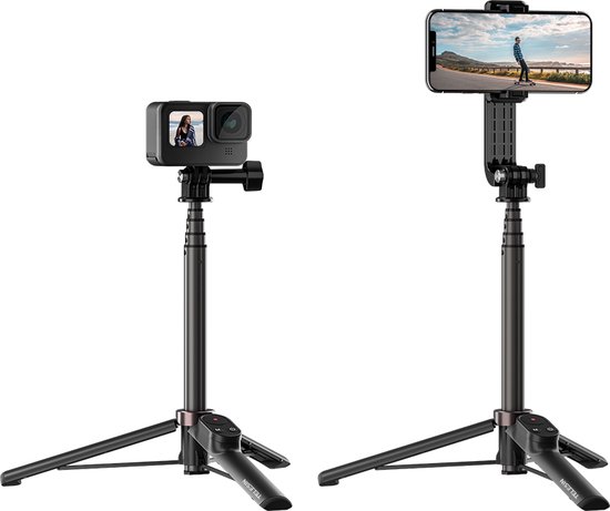 Vervagen tafereel ingesteld PRO SERIES Vlog Selfie Stick met Afstandsbediening Bluetooth voor GoPro 10  / 9 / 8 /... | bol.com