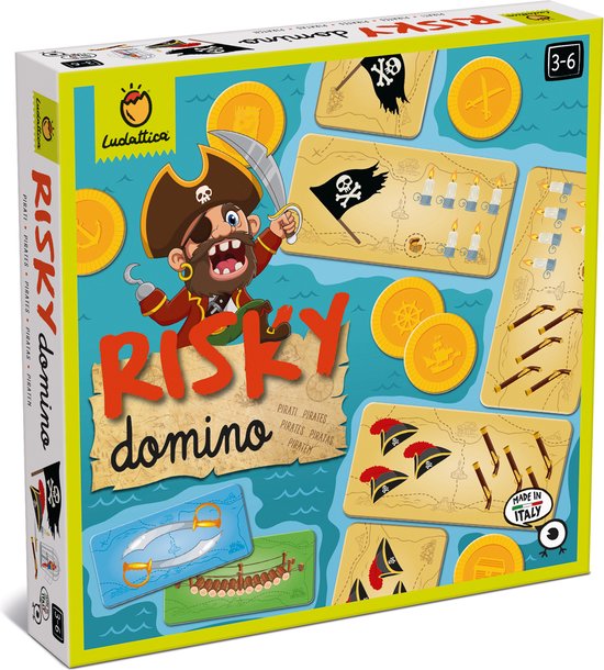 Ludattica Risky Domino - Piraten Edition - Gesellschaftsspiel Für Kinder - Offizielles Merchandising