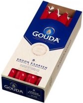 GOUDA Dinerkaars Gouda Kroonkaarsen 240/24 doos 8 rood (per 4 stuks)