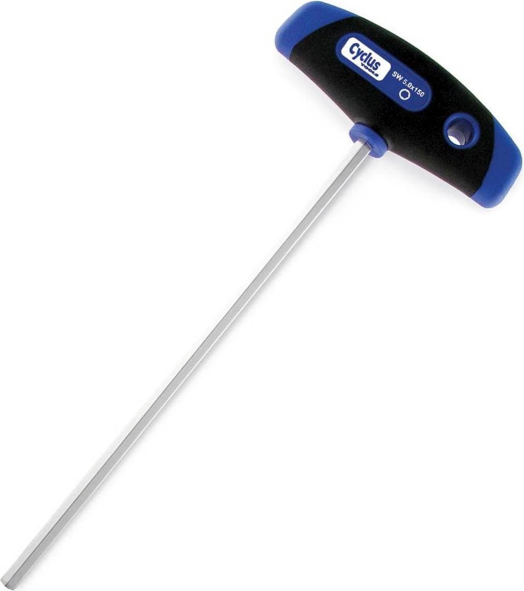 Cyclus Inbus T-greep 4mm - Ergonomisch - 150mm - Zwart/Blauw