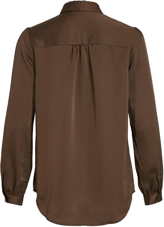 Viellette V Neck L S Satin Shirt Fig
