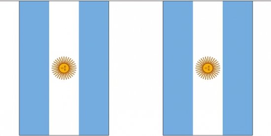 2x Buiten vlaggenlijn Argentinie 3 meter - Argentijnse vlag - Supporter feestartikelen - Landen decoratie en versieringen