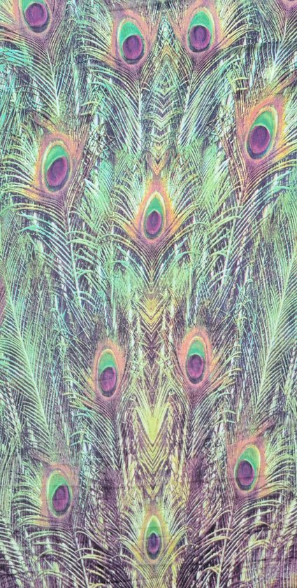 Metafoor hoofdzakelijk doolhof Cactula pauwen stof in groen en paars tinten Polyester 140 breed prijs per  meter,... | bol.com