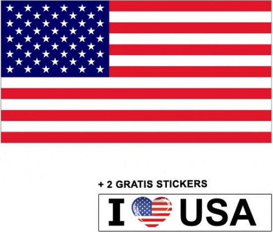 Amerikaanse vlag + 2 gratis stickers