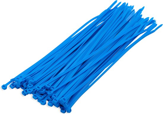 Foto: 100x stuks kabelbinder kabelbinders nylon blauw 10 x 2 5 cm bundelbanden tiewraps tie ribs tie rips