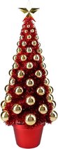 Mini sapin de Noël artificiel complet/sapin artificiel rouge/or avec boules de Noël 50 cm - Sapins de Noël - Décorations de Noël