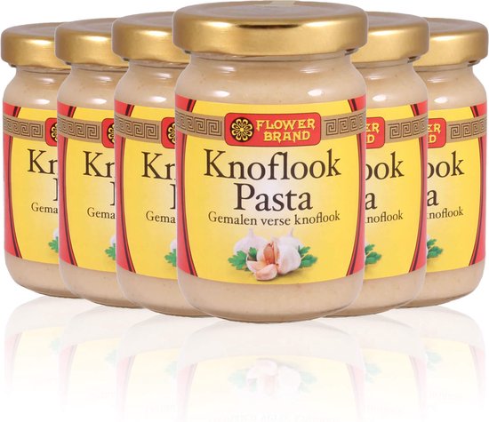 Flowerbrand® | 6 x 100 gram Knoflookpasta | Garlic paste | Aziatisch koken | Gemalen verse knoflook