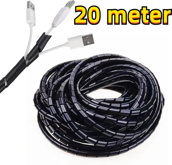 Spiraalband 20 meter - Flexibele Spiraal Kabelslang - Cable eater  Kabelgeleider | bol.com