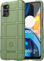 Mobigear Hoesje geschikt voor Motorola Moto E32s Telefoonhoesje Flexibel TPU | Mobigear Rugged Shield Backcover Shockproof | Schokbestendig Moto E32s Telefoonhoesje | Anti Shock Proof - Groen