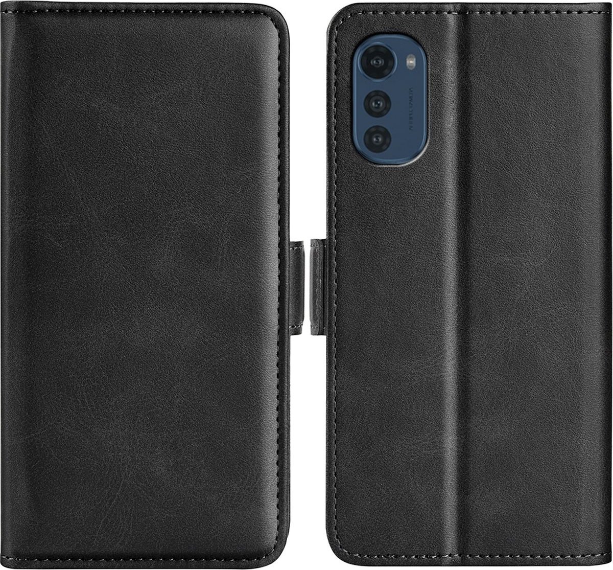 Mobigear Telefoonhoesje geschikt voor Motorola Moto E32s Hoesje | Mobigear Slim Magnet Bookcase Portemonnee | Pasjeshouder voor 3 Pasjes | Telefoonhoesje voor Pinpas / OV Kaart / Rijbewijs - Zwart