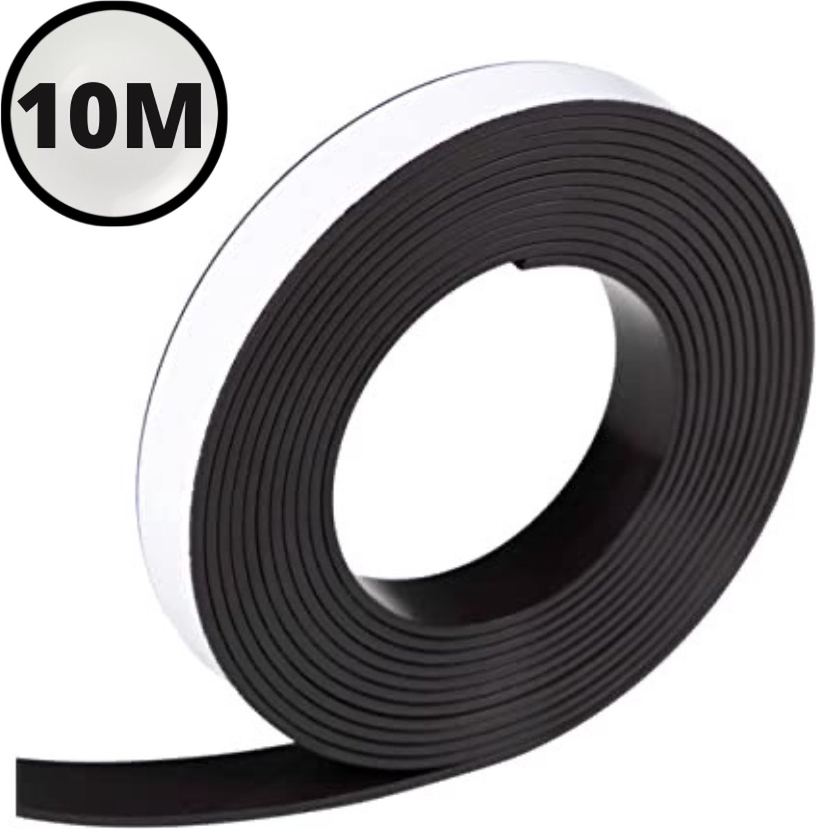 Nassauproducts® - Magneetband met Plakstrip - 10 Meter Lang - Magneetstrip - Magneet Tape -  Zelfklevend - Zwart - Nassauproducts