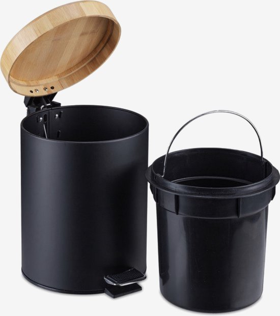 OMID HOME® - Poubelle à pédale en Bamboe - 12 litres - poubelle salle de  bain -... | bol.com