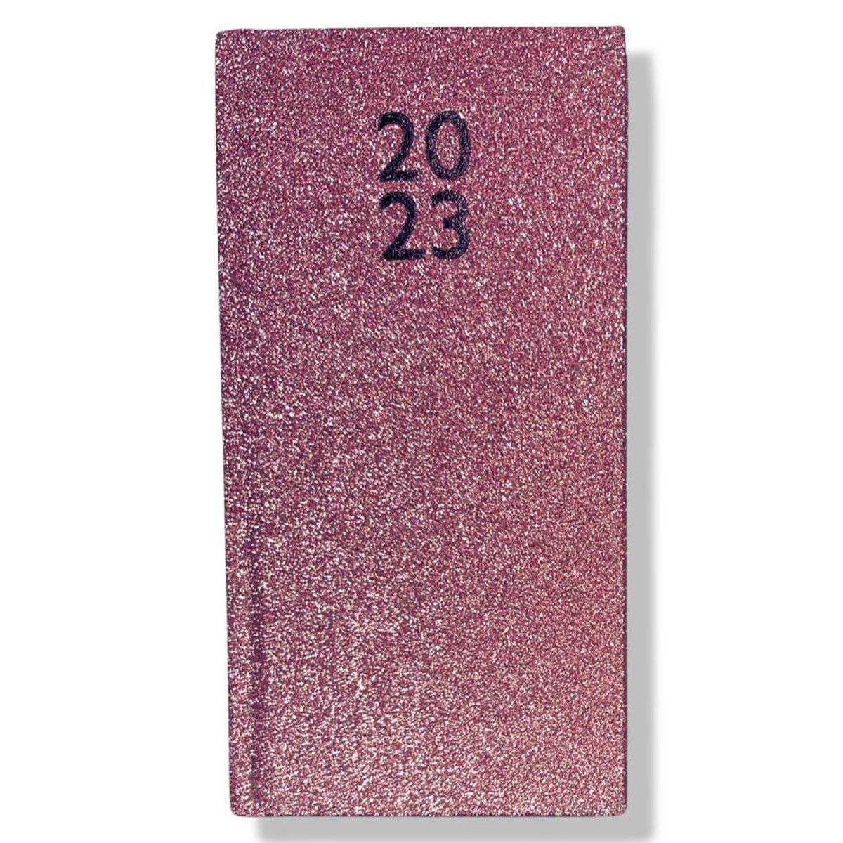 Glitter Pocket Agenda 2023 - Roze - 8,1x16cm - 1w/2p - Hardcover