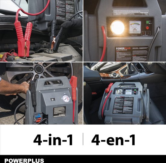 Powerplus POWE80090 Energiestation - Jumpstarter - Max .17 bar -  Geschikt voor lichtere auto's (tot 1.600cc) - Powerplus