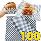 Rainbecom - 28 x 34 cm - 100 pièces - Papier sulfurisé pour hamburger - Durable - Résistant à l'humidité et à la graisse - Papier pour sandwichs, hamburgers, Snacks