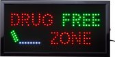 Led bord - Led sign - Drug free zone - 50 x 25 cm - Led verlichting - Bar decoratie - Light box - Led lamp - Led borden - Decoratie