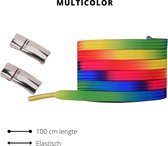 Beste Veters - Regenboogveters - Veters magnetische - Veters elastische - Veter gesp - Veters 100 cm - Veters multicolor