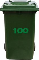 Kliko Sticker / Vuilnisbak Sticker - Nummer 100 - 9 x 25 - Groen