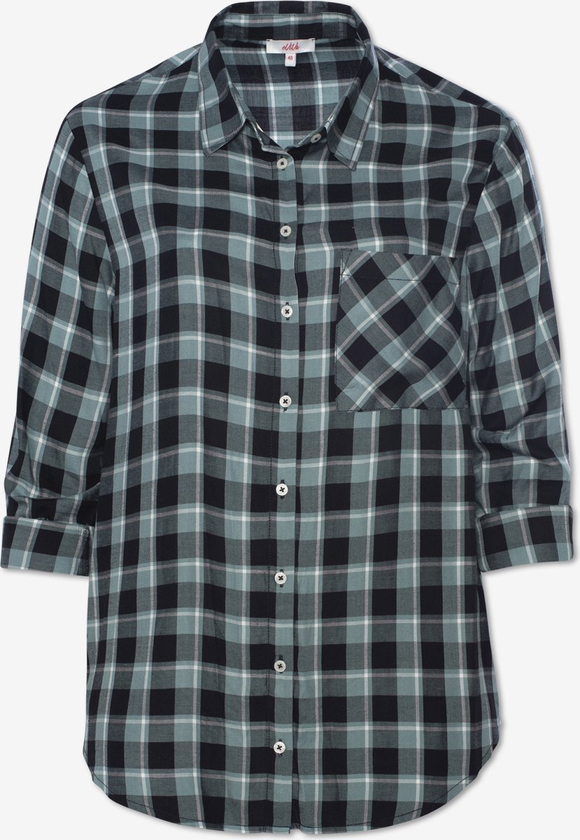 KEFITEVD Houthakkersjas voor heren, katoen, geruit houthakkershemd met borstzak, winter, lange mouwen, hemdjas voor mannen, warm flanelhemd, zacht, verdikt, overgangsjas, blauw-wit, M