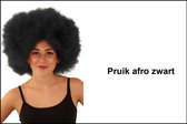Afro pruik zwart disco - one size - festival disco carnaval afrokapsel 70s and 80s disco peace flower power happy together toppers