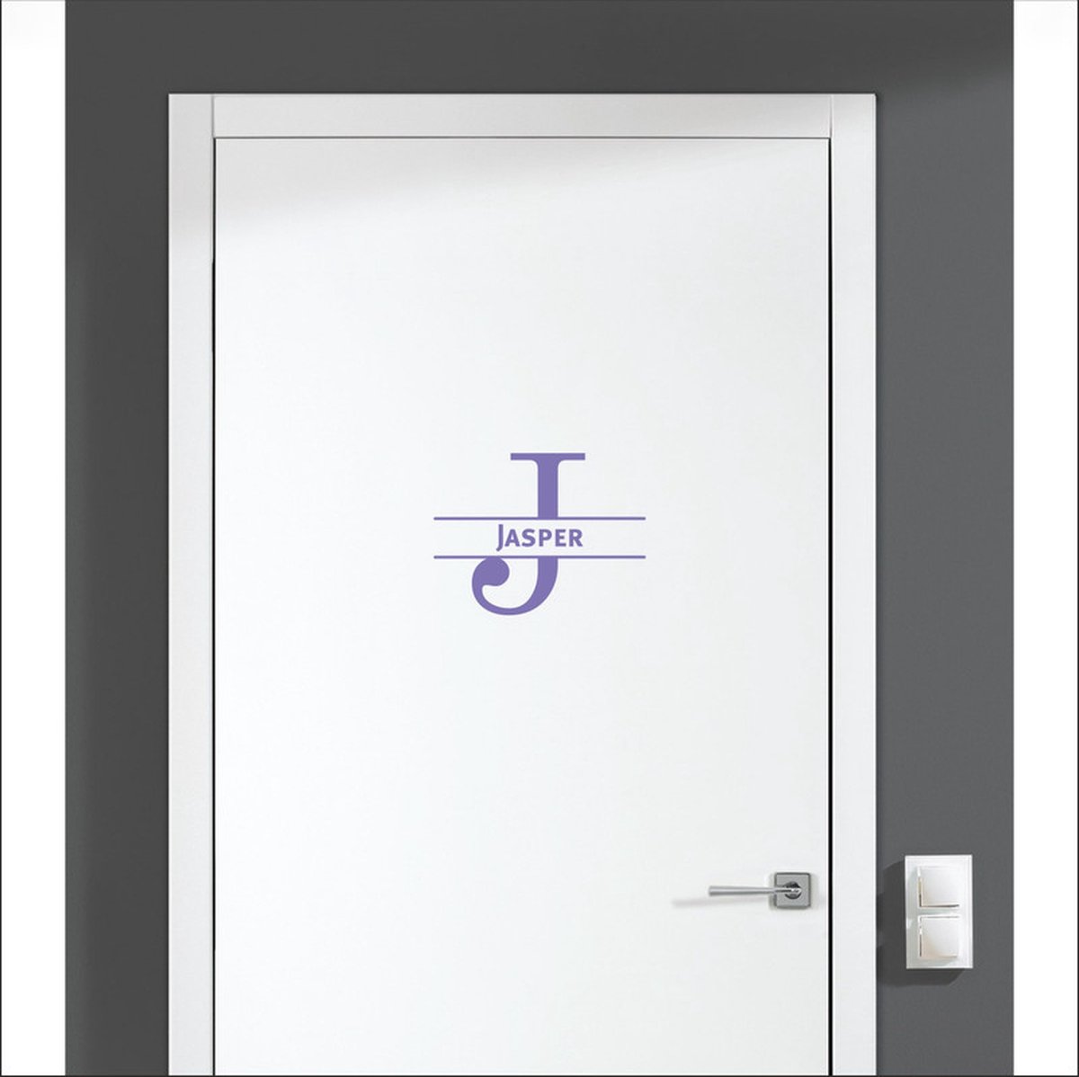 Deursticker Met Naam - Jasper - Paars