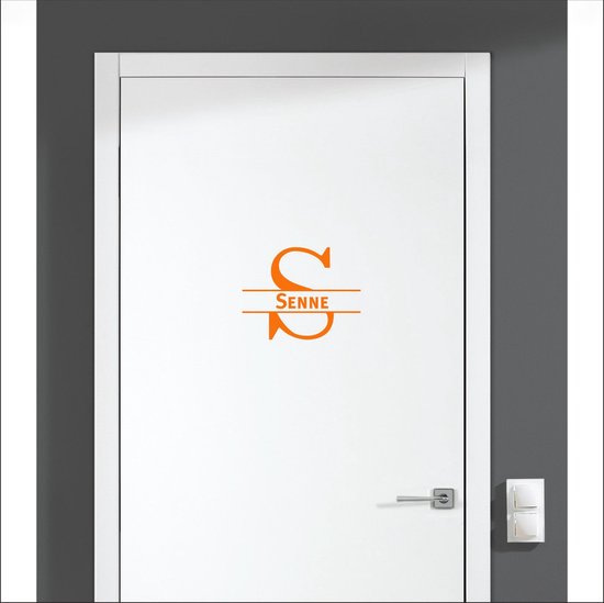 Sticker pour porte avec nom - Senne - Oranje