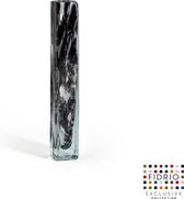 Design Vase Square - Fidrio GRANITO - vase à fleurs en verre soufflé à la bouche - hauteur 28 cm