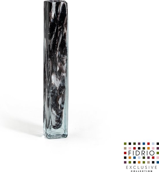 Design Vaas Square - Fidrio GRANITO - glas, mondgeblazen bloemenvaas - hoogte 28 cm