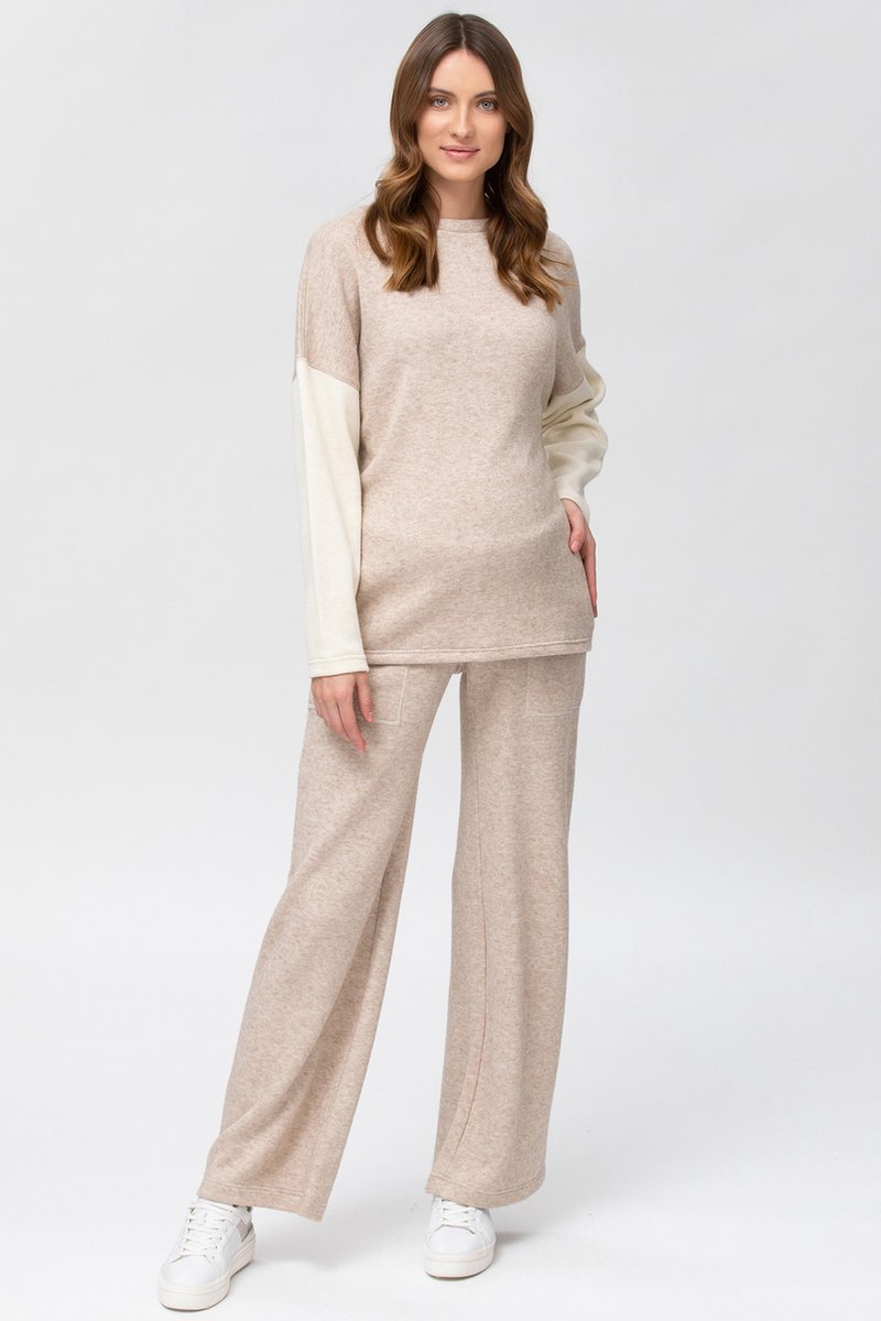 PIETRO Brunelli TROUSERS THE COZY PANTS OATMEAL HEATHER S