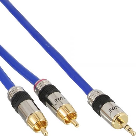 InLine premium 3,5mm Jack - Tulp stereo 2RCA kabel met vergulde connectoren - 20 meter - InLine