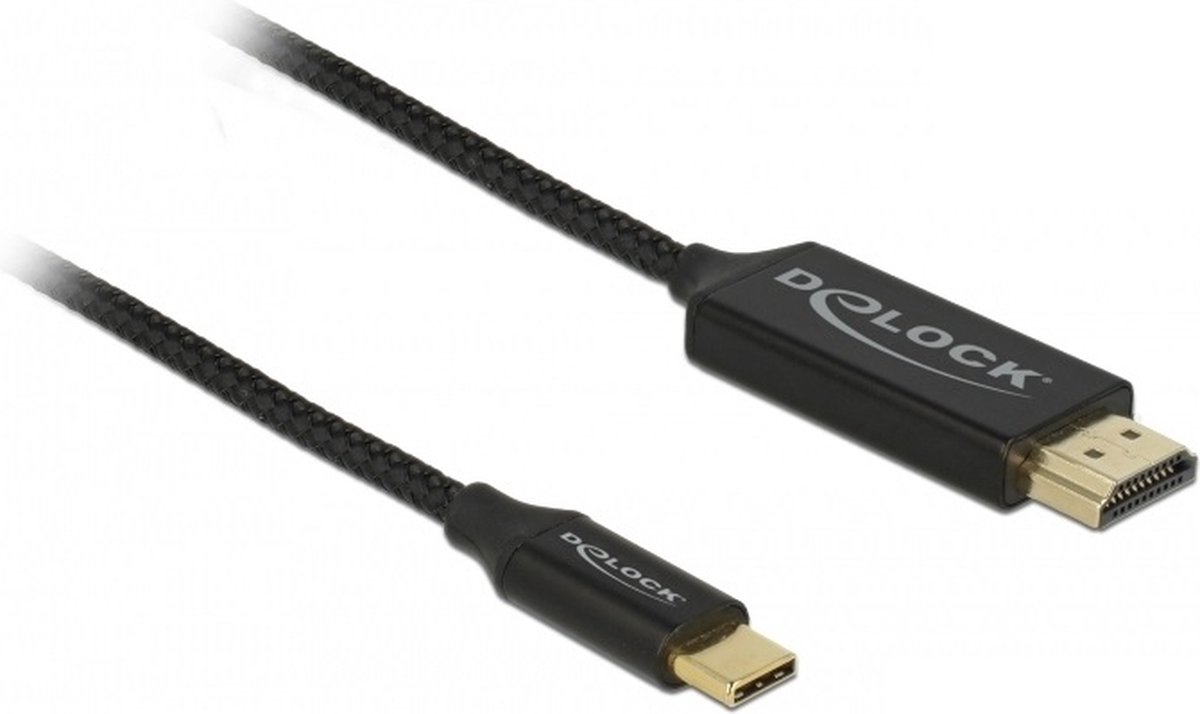 Premium USB-C naar HDMI kabel met DP Alt Mode (4K 60 Hz) / nylon - 1 meter