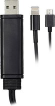 DELTACO EPZI IPLH-191, Universele Synchroniseer / Oplaad- Kabel, USB Type A naar micro-USB en 1x Lightning - Zwart - 1m