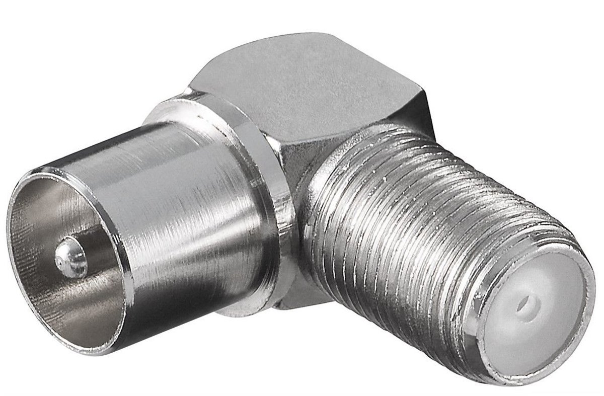 F (v) - Coax IEC (m) haakse adapter