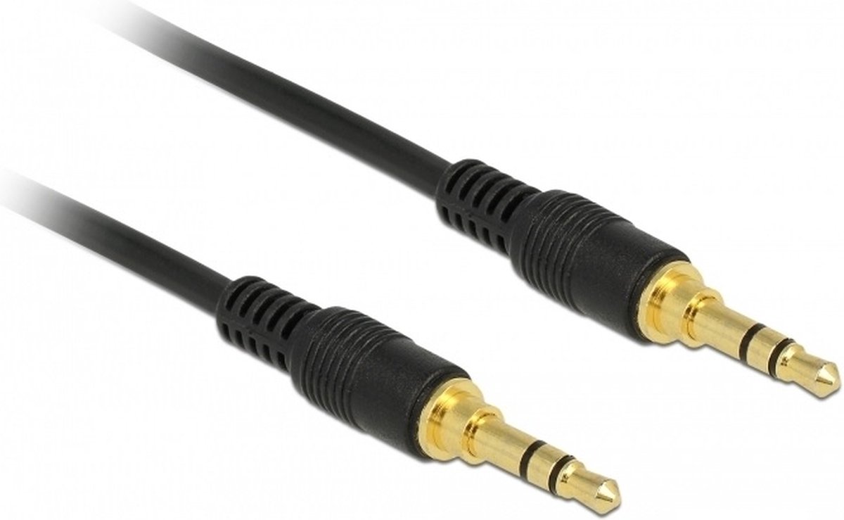 Image of 3,5mm Jack stereo audio slim kabel kabel met extra ruimte / zwart - 3 meter