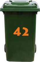 Kliko Sticker / Vuilnisbak Sticker - Nummer 42 - 14,7 x 25 - Oranje