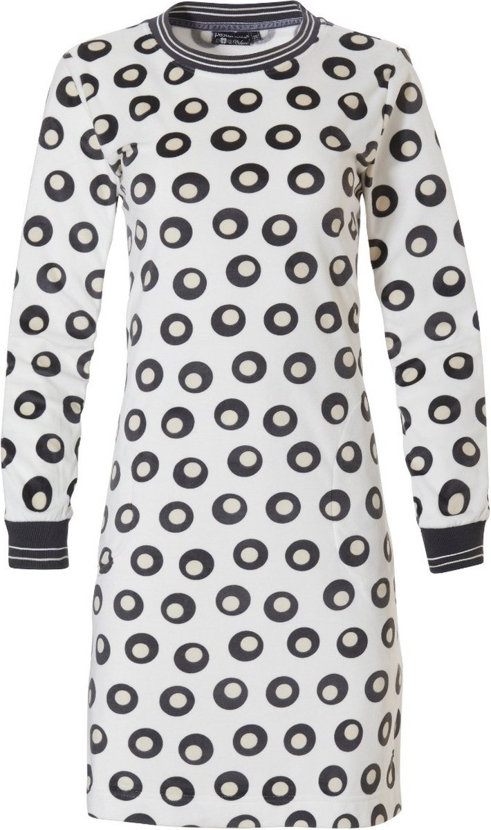 Pastunette dames nachthemd L/M - 95Cm - Brown Dots - 38 - Wit