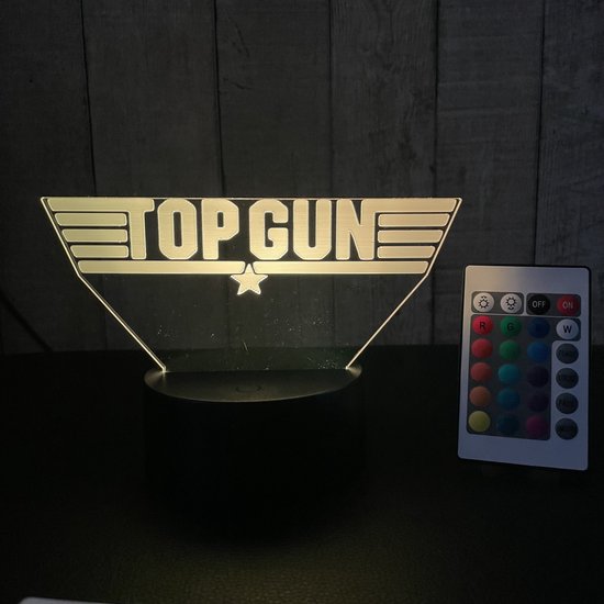 Top Gun Led Light Klarigo® Nachtlamp – Top Gun Maverick - 3D LED Lamp Illusie - 16 ...