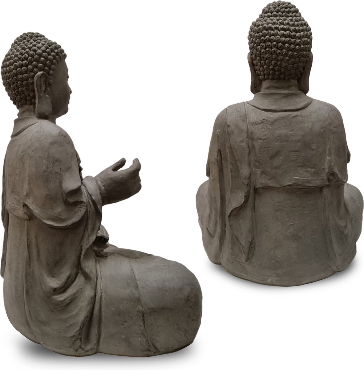 XL Bouddha Tête Statues de jardin pour l'extérieur - Méditation - Grande  statue de jardin gris foncé - 60cm