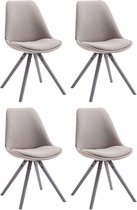 CLP Toulouse Set van 4 stoelen - Rond - Stof grijs grijs
