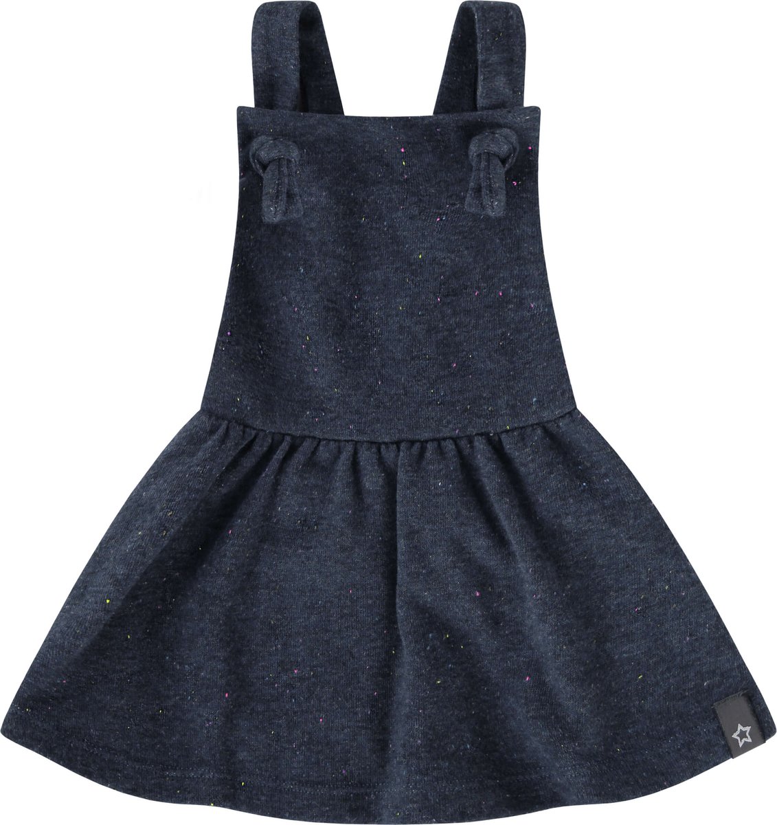 Your Wishes Multi Fleck Blue Dungaree Dress - Jurk - Blauw - Meisjes - Maat: 50/56