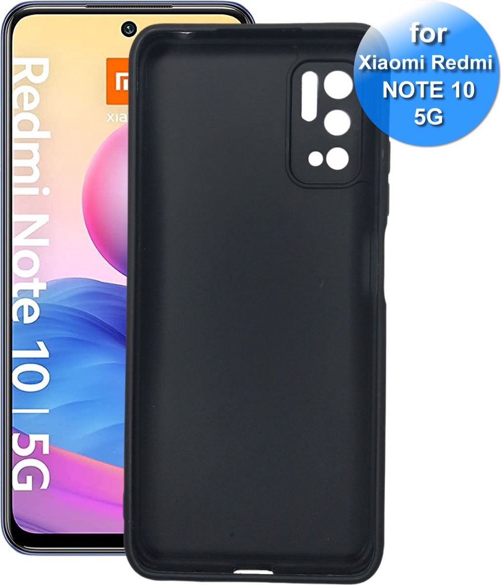 Xiaomi Redmi Note 10 ( 5G ) - Telefoonhoesje - Zwart Siliconen - Redmi Note 10 5G Hoesje - Redmi Note 10 5G back Cover - Zwart