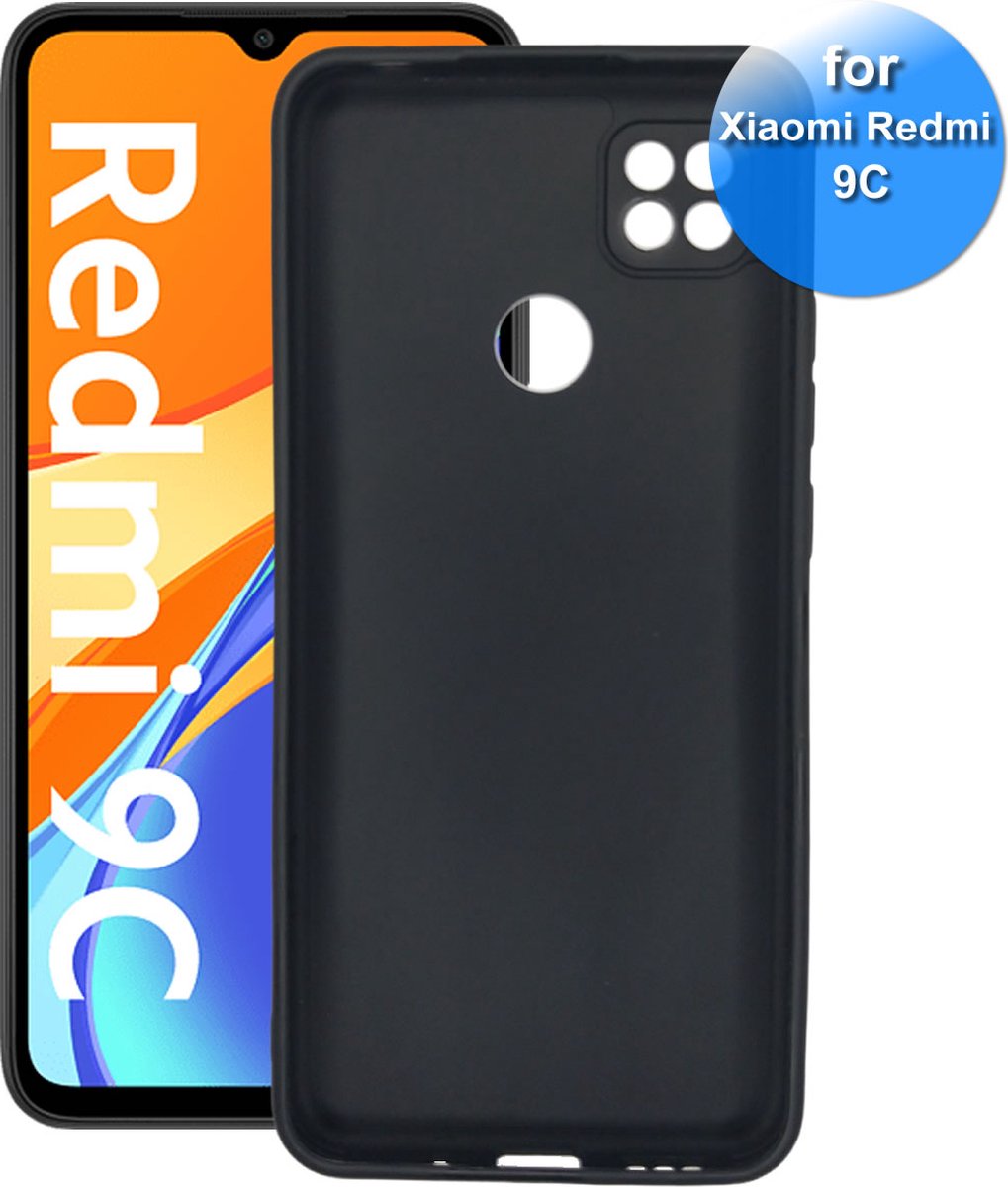 Xiaomi Redmi 9C - Telefoonhoesje - Zwart Siliconen - Redmi 9c Hoesje - 9c Hoesje - Zwart