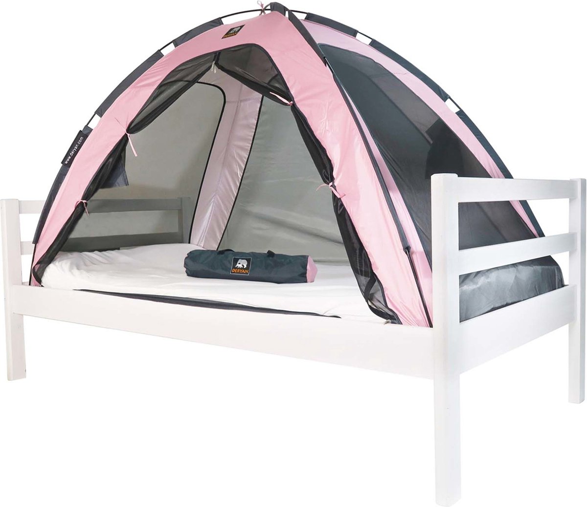 Deryan Bedtent - Klamboe - 200x90cm - Hoogste kwaliteit 1mm gaas - Rose