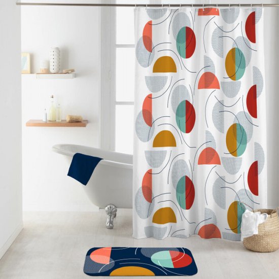 Douceur d'Intérieur DOV19 COCOTY Duschvorhang, mit Haken, 100% Polyester, 180 x 200 cm