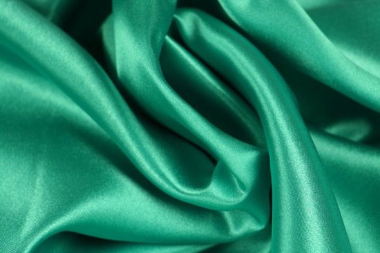 Toevoeging Symmetrie uitgehongerd 50 meter satijn stof - Turquoise - 100% polyester | bol.com