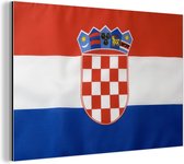 Wanddecoratie Metaal - Aluminium Schilderij Industrieel - Foto van de Kroatische vlag - 120x80 cm - Dibond - Foto op aluminium - Industriële muurdecoratie - Voor de woonkamer/slaapkamer