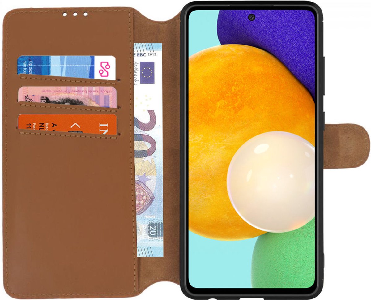Minim 2-in-1 Samsung A52 / A52S Hoesje Book Case en Back Cover Bruin